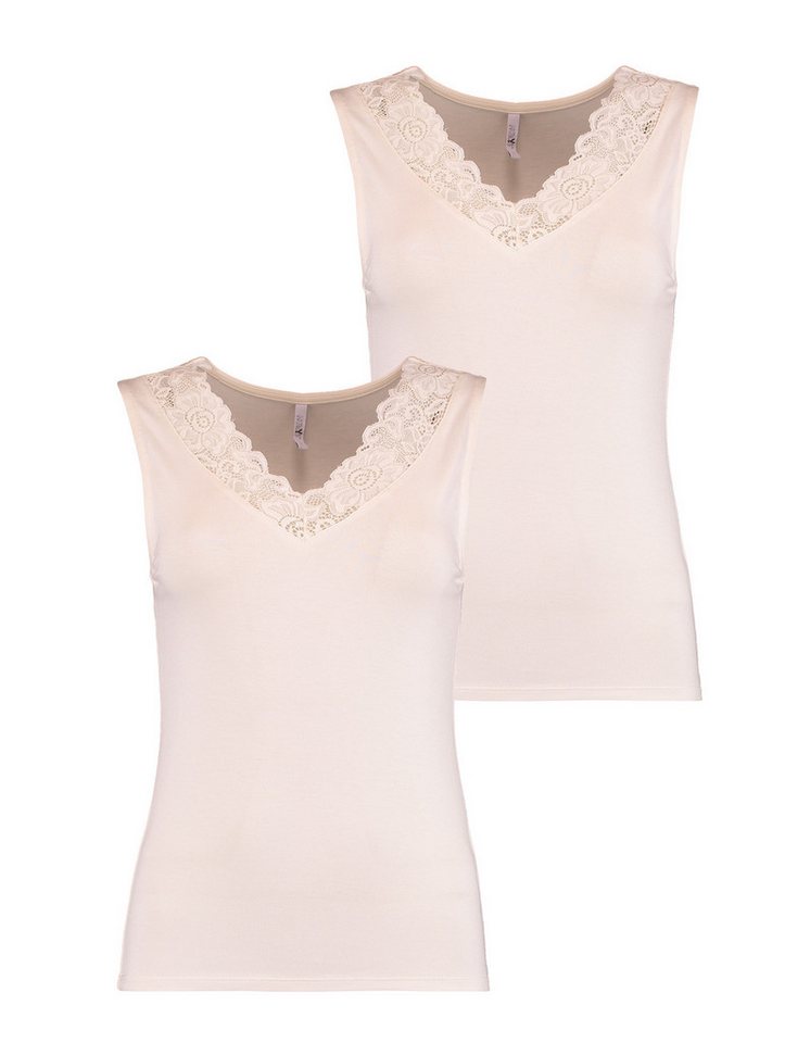 HaILY’S Blusenshirt V-Ausschnitt mit zarter Spitze im 2er Pack (2-tlg) SL V TP Ti44na von HaILY’S