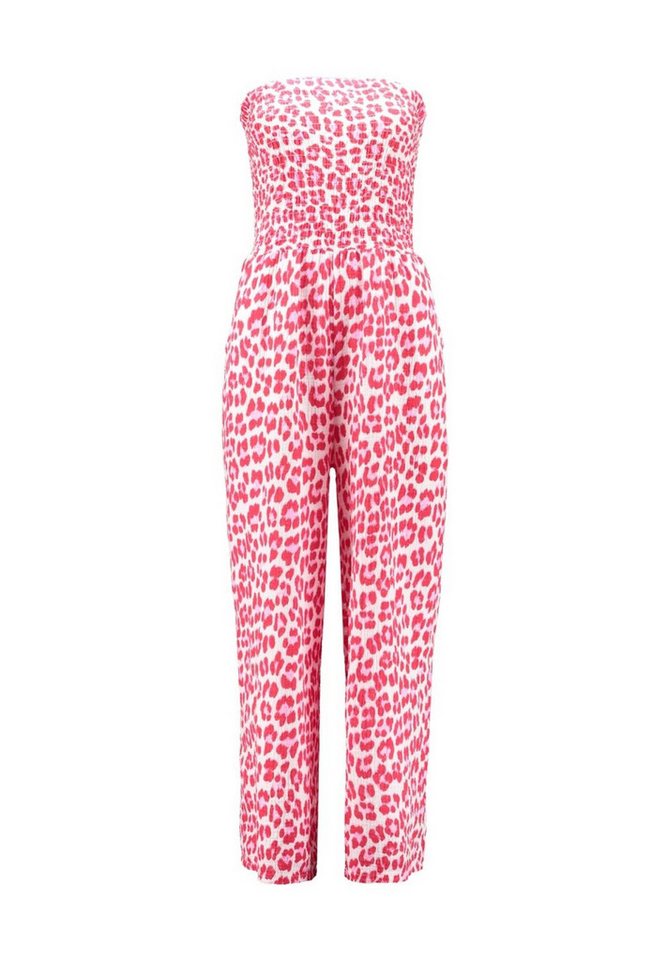 HaILY’S Jumpsuit Haily`s Gesmokter Bandeau-Jumpsuit Leo Pink von HaILY’S