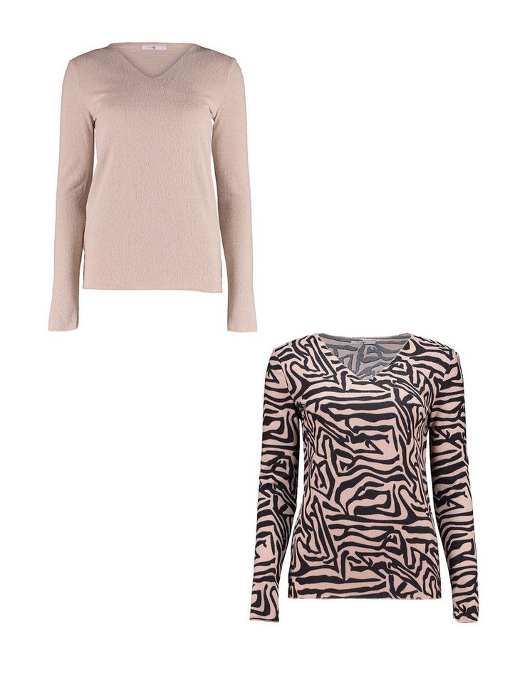 HaILY’S T-Shirt 2er-Set V-Ausschnitt Normale Passform (2-tlg) LS V TP Zi44na von HaILY’S