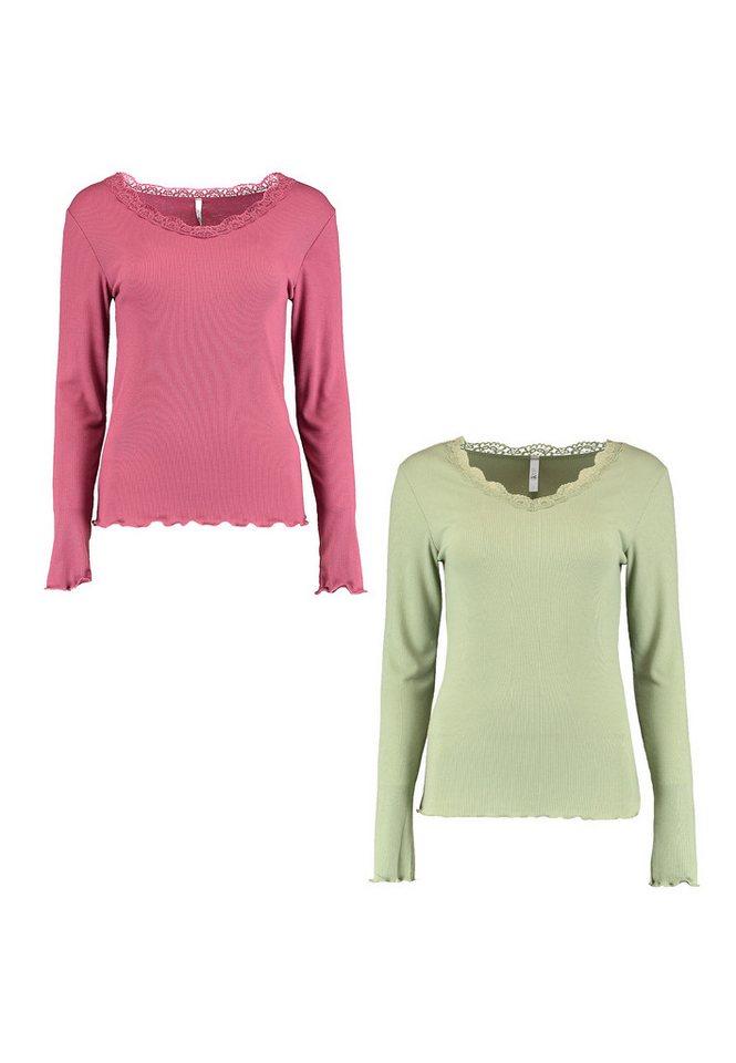 HaILY’S T-Shirt Langarm 2-er Set Spitzen Fi44ona (2-tlg) LS V TP Fi44ona von HaILY’S
