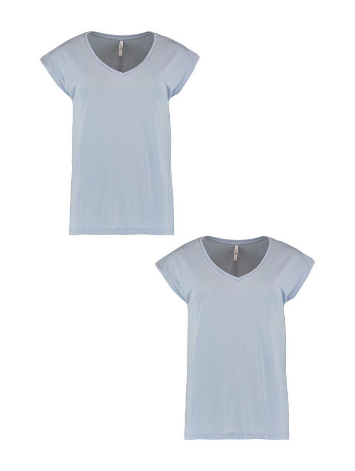 HaILY’S T-Shirt 2er-Set V-Ausschnitt Kurzarm Basic Sommer (2-tlg) SS M TP Pi44per von HaILY’S