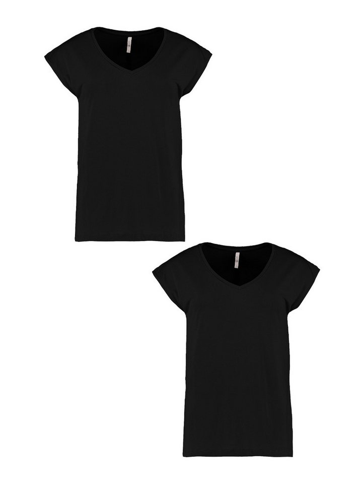 HaILY’S T-Shirt 2er-Set V-Ausschnitt Kurzarm Basic Sommer (2-tlg) SS M TP Pi44per von HaILY’S