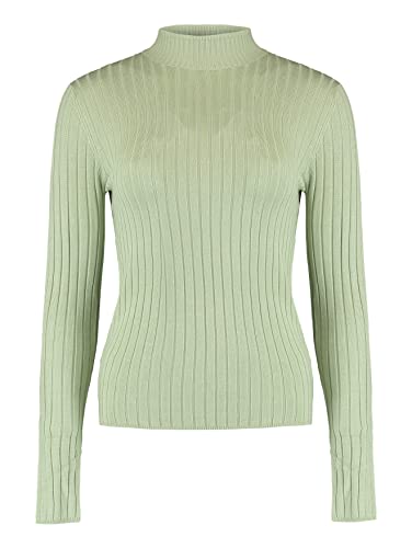 HAILYS Damen Dünnes Feinstrick Langarm Shirt | Basic Stehkragen Longsleeve | Stretch Oberteil Klea, Farben:Mint, Größe:XL von HaILYS-noos