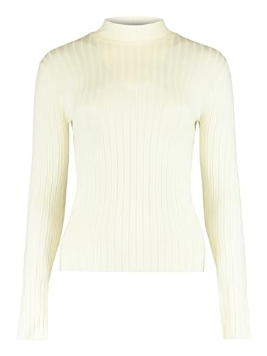 HAILYS Damen Dünnes Feinstrick Langarm Shirt | Basic Stehkragen Longsleeve | Stretch Oberteil Klea, Farben:Weiß, Größe:L von HaILYS-noos