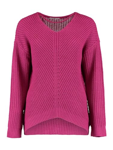 Hailys Damen Weicher Grobstrick Pullover Leger Stretch Sweater Shirt mit V-Streifen Design Pi44pa, Farben:Pink, Größe:XS von Hailys