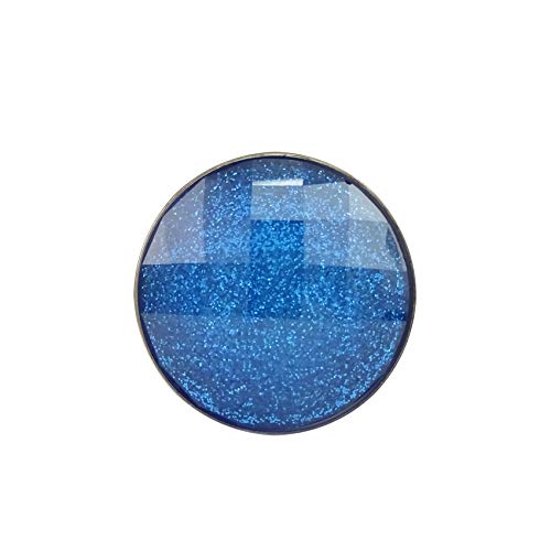 Magnetbrosche aus Edelstahl,handgefertigt, blau mit Glitzer, 30mm von HaJuNa