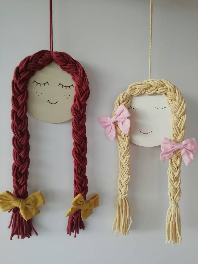 Spangenhalter/Spängchenhalter Haarspangenorganizer Haarspangenhalter Holzgesicht Mit Baumwollgarn Mädchentraum Makramee Spangenhalter/Spängchenhalter Haarspangenorganizer Haarspangenhalter Holzgesicht Mit Baumwollgarn Mädchentraum Makramee von Haagramee