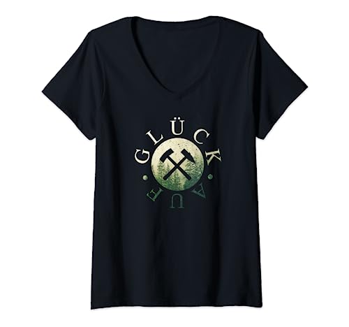 Damen Schlägel und Eisen - Glück Auf Erzgebirge Bergbau Steiger T-Shirt mit V-Ausschnitt Damen Schlägel und Eisen - Glück Auf Erzgebirge Bergbau Steiger T-Shirt mit V-Ausschnitt von Haamit Arzgebirg Fanartikel & Glück Auf Geschenke