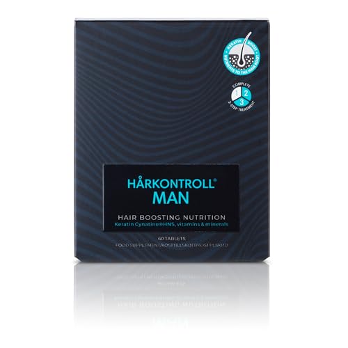 Harkontroll MAN Hair Boosting Nutrition, Nahrungsergänzungsmittel in Form von Tabletten, Förderung Haarwachstum, 60 Stück von Hårkontroll