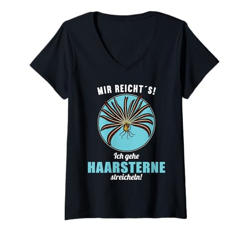 Damen Haarsterne Haarstern T-Shirt mit V-Ausschnitt Damen Haarsterne Haarstern T-Shirt mit V-Ausschnitt von Haarsterne Haarstern Tier Shop