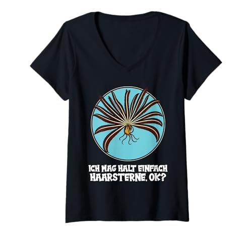 Damen Haarsterne Haarstern T-Shirt mit V-Ausschnitt Damen Haarsterne Haarstern T-Shirt mit V-Ausschnitt von Haarsterne Haarstern Tier Shop