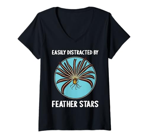 Damen Haarsterne Haarstern T-Shirt mit V-Ausschnitt Damen Haarsterne Haarstern T-Shirt mit V-Ausschnitt von Haarsterne Haarstern Tier Shop