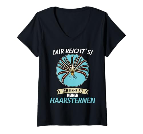 Damen Haarsterne Haarstern T-Shirt mit V-Ausschnitt Damen Haarsterne Haarstern T-Shirt mit V-Ausschnitt von Haarsterne Haarstern Tier Shop