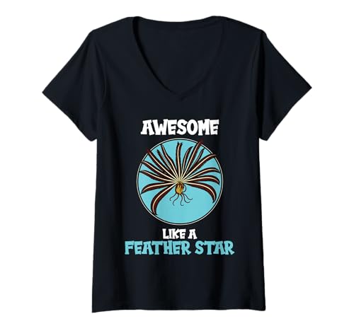 Damen Haarsterne Haarstern T-Shirt mit V-Ausschnitt Damen Haarsterne Haarstern T-Shirt mit V-Ausschnitt von Haarsterne Haarstern Tier Shop