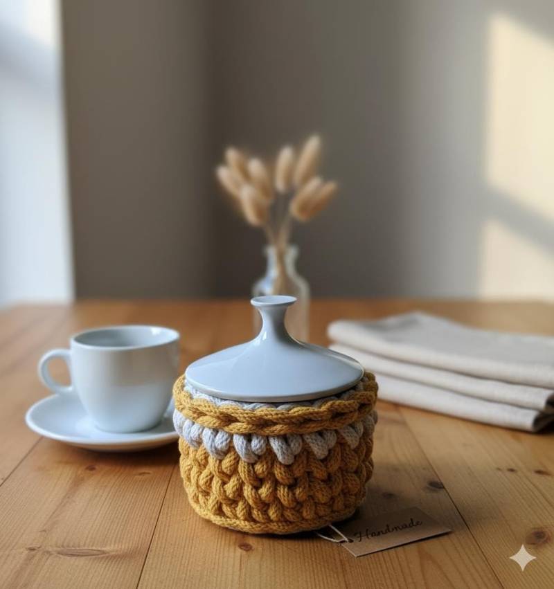 Schmuckdose Häkeldose Mit Deckel Schmuckkästchen Schmuckbox Schatulle Utensilo Dose Box Aufbewahrung Weihnachtsgeschenk Geschenk Makramee von HaaseDesignUnikate