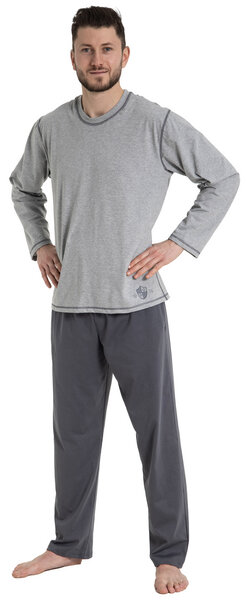 Haasis Bodywear Herren Pyjama lang Rundhalsausschnitt, Single Jersey, Bio Baumwolle von Haasis Bodywear