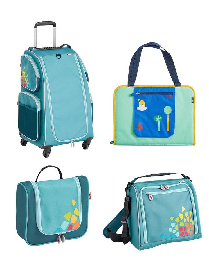 Haba Kinderkoffer Schranktrolley 4 Rollen, Trolleytasche, Kreativtasche und Kulturbeutel, Reisekoffer Kinder, Trolley Kinder, Kofferset Kids von Haba