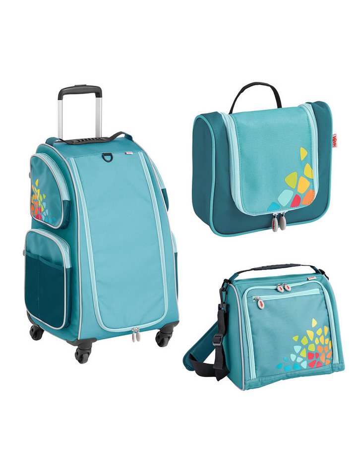 Haba Kinderkoffer Schranktrolley 4 Rollen, Trolleytasche und Kulturbeutel, Reisekoffer Kinder, Trolley Kinder, Kofferset Kids von Haba