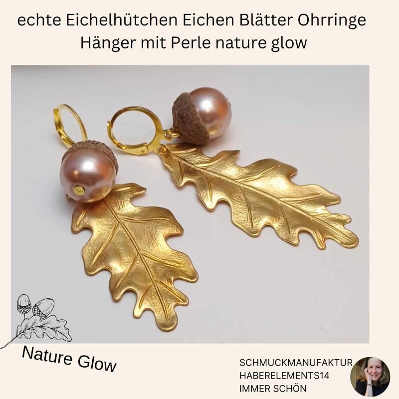 Eichen Blätter Ohrringe Mit Echten Eichelhütchen Naturschmuck Geschenke Idee von HaberElements14