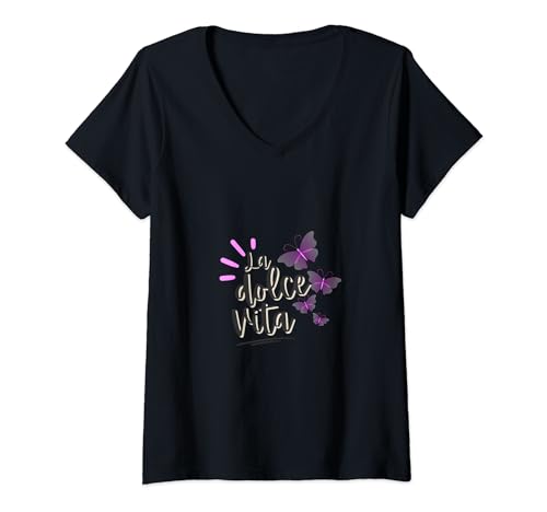 Damen La Dolce Vita T-Shirt mit V-Ausschnitt Damen La Dolce Vita T-Shirt mit V-Ausschnitt von HabeshaTee