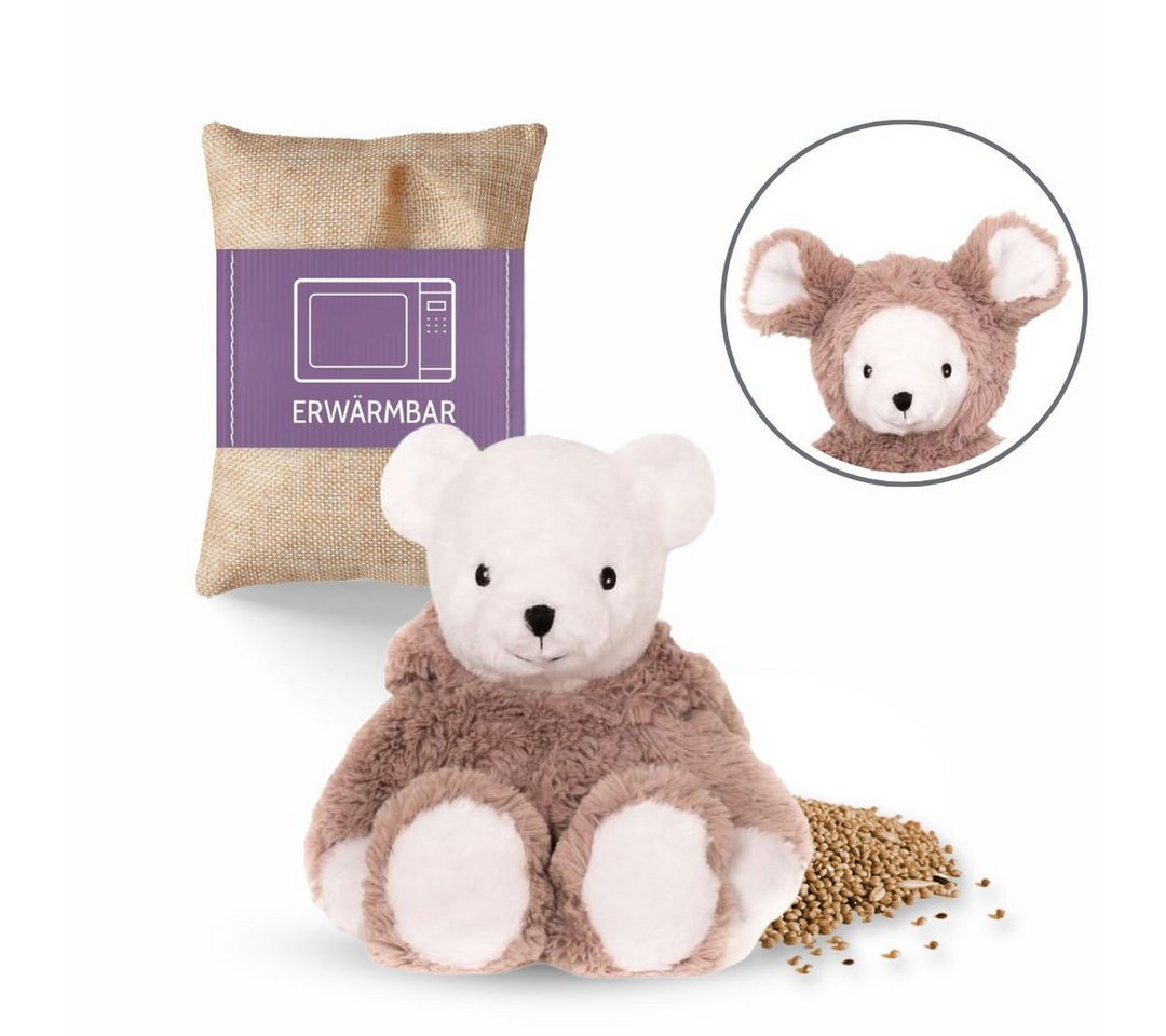 Habibi Plush Wärmekissen Habibi Premium Wärmekissen Maus-Bär mit Kapuze creme braun von Habibi Plush