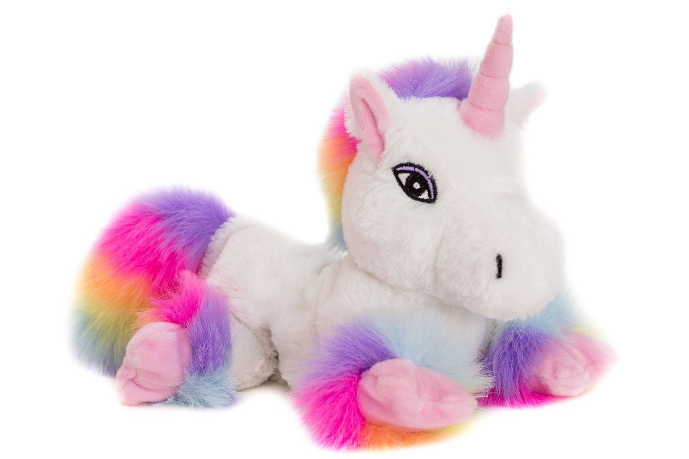 Habibi Plush Wärmekissen Habibi Wärmetier Einhorn White Rainbow Mikrowelle/Ofen, (Wärmekuscheltier) von Habibi Plush