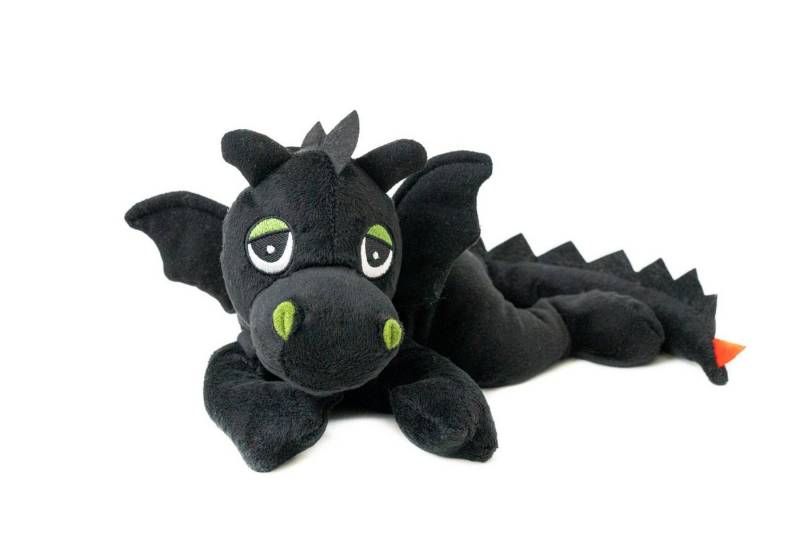 Habibi Plush Wärmekissen Habibi Wärmetier Glücksdrache schwarz Mikrowelle/Ofen, (Wärmekuscheltier) von Habibi Plush