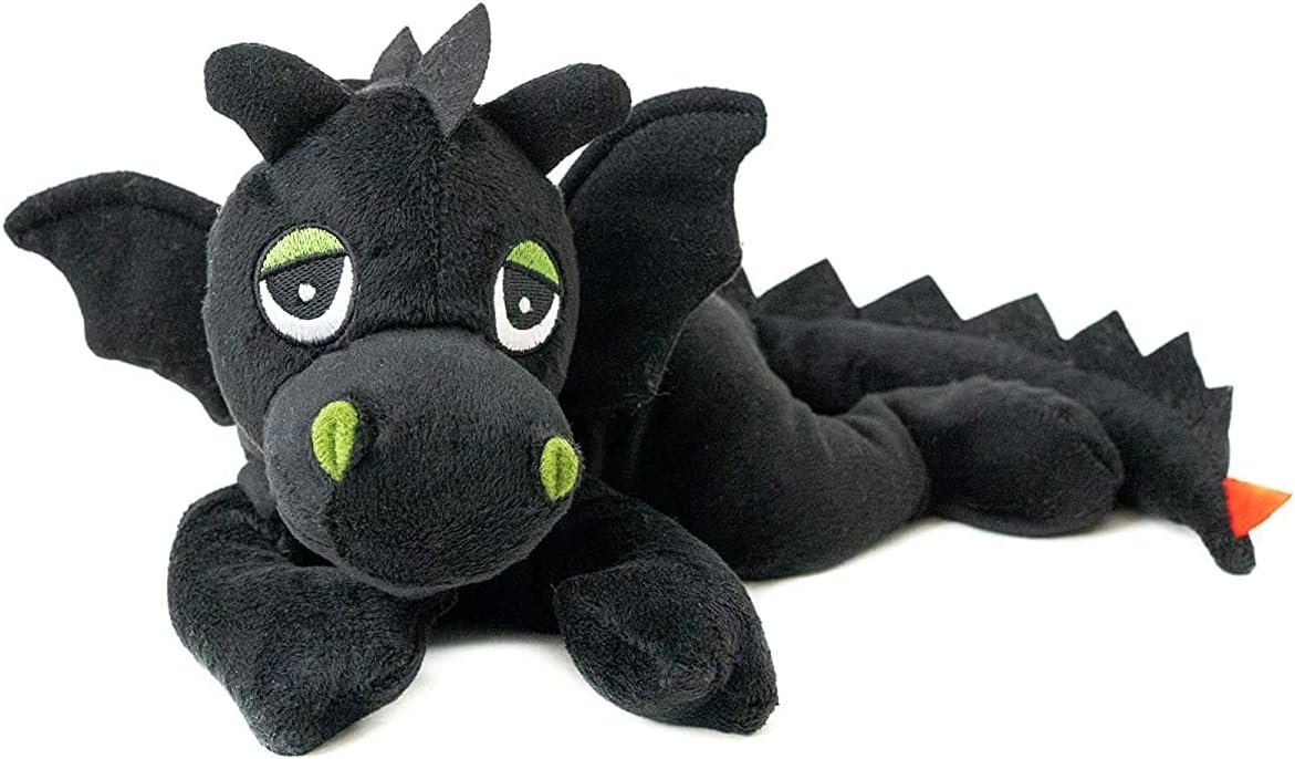 Habibi Plush Wärmekissen Wärmetier Glücksdrache schwarz Mikrowelle/Ofen, für die Mikrowelle und Backofen geeignt von Habibi Plush