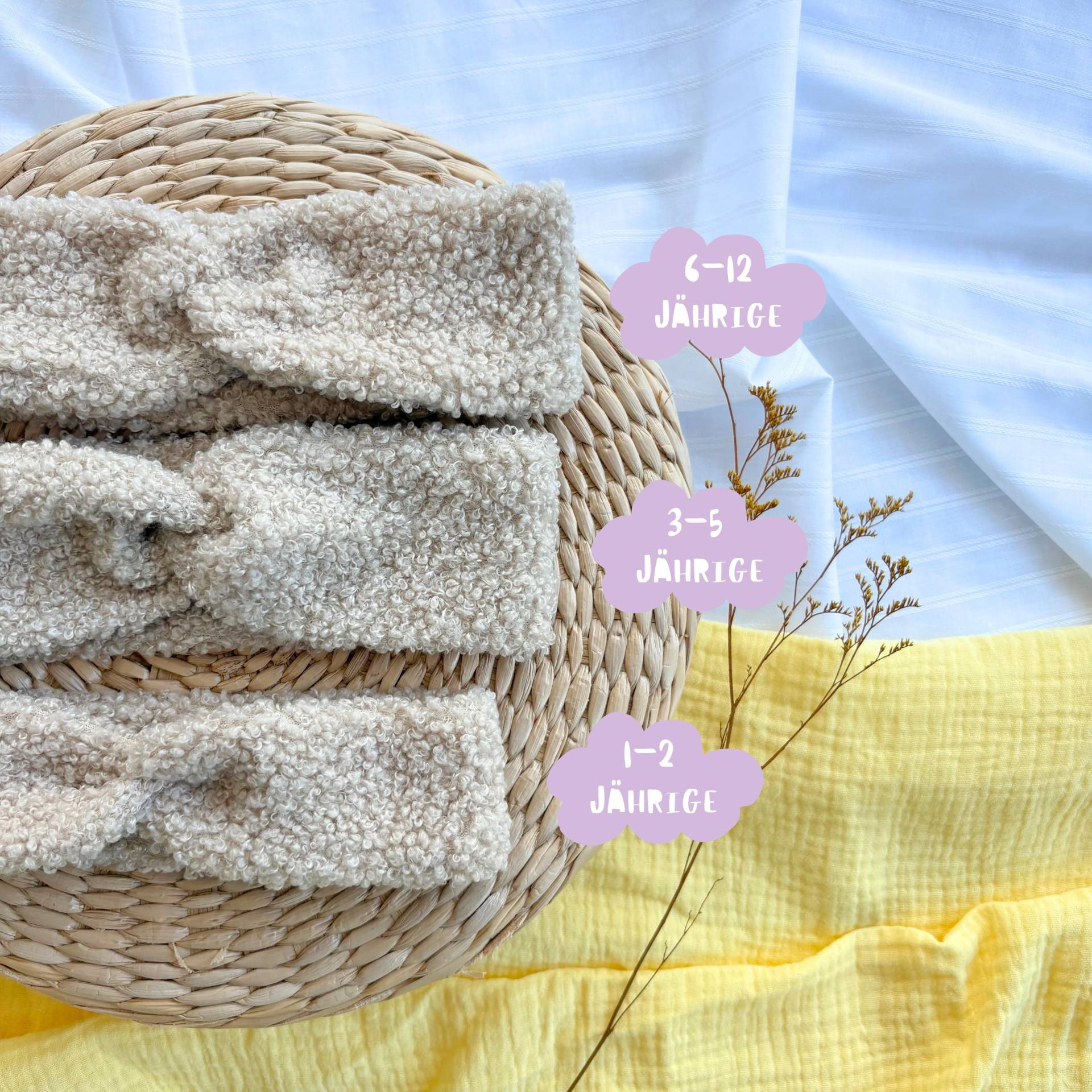 Teddyfell Stirnband Kinder, Knotenstirnband Mädchen Elastisch, Haarband Für Kinder Teddystoff, Teddy Haarband, Kinderstirnband von Habowithlove