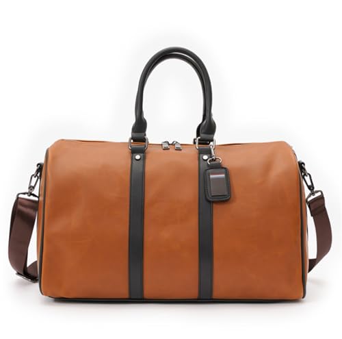 Reisetasche 18-Zoll-Reisetasche Für Kleidungsstücke, Große Kapazität, PU-Handgepäck-Reisetasche Für Herren Sporttasche (Color : A, Size : 470 * 190 * 270mm) von Habrur