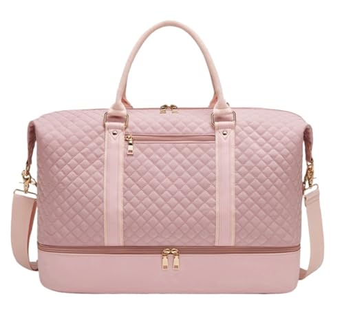 Reisetasche 19-Zoll-Reise-Weekender-Rosa-Tasche Für Damen, Reisetasche Mit Schuhfach Für Flugzeuge Sporttasche von Habrur