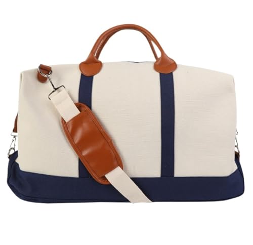 Reisetasche Reisetaschen Mit Reißverschluss, Canvas-Tasche, Weekender-Übernachtungstasche Für Damen, Handgepäck-Seesack Sporttasche (Color : A, Size : 60 * 20 * 40cm) von Habrur