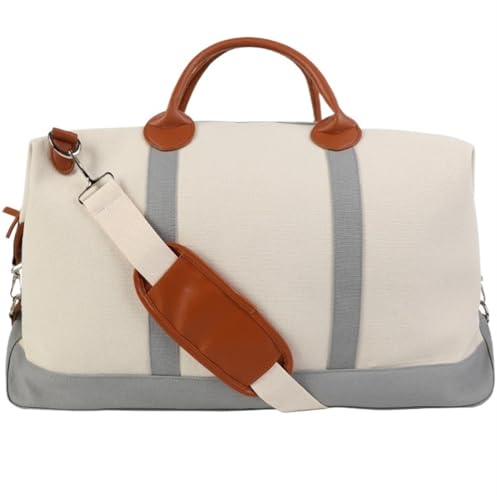 Reisetasche Reisetaschen Mit Reißverschluss, Canvas-Tasche, Weekender-Übernachtungstasche Für Damen, Handgepäck-Seesack Sporttasche (Color : D, Size : 60 * 20 * 40cm) von Habrur