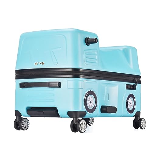 Rollkoffer Koffer Trolley Kreative Reitkoffer Tragbares Gepäck Jungen Und Mädchen Reisen Harter Koffer Koffer Gepäck Reisekoffer (Color : Blu, Size : 20inch) von Habrur