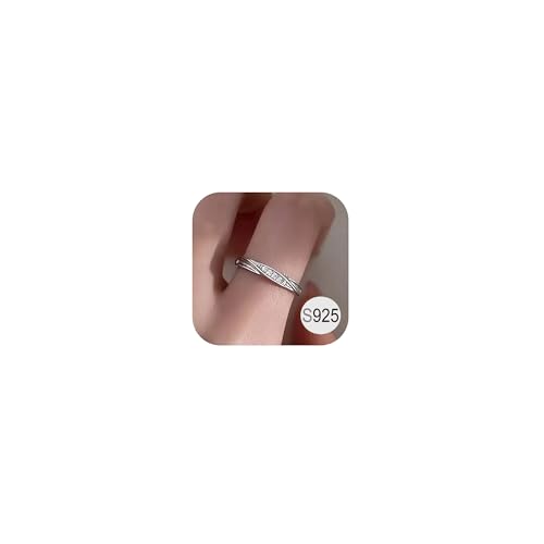 Habselikob Ring Silber 925 Damen mit Zirkonia Verstellbar Daumenring Verlobungsring Trauringe Eheringe Silber Engagement Promise Ring für Frauen von Habselikob