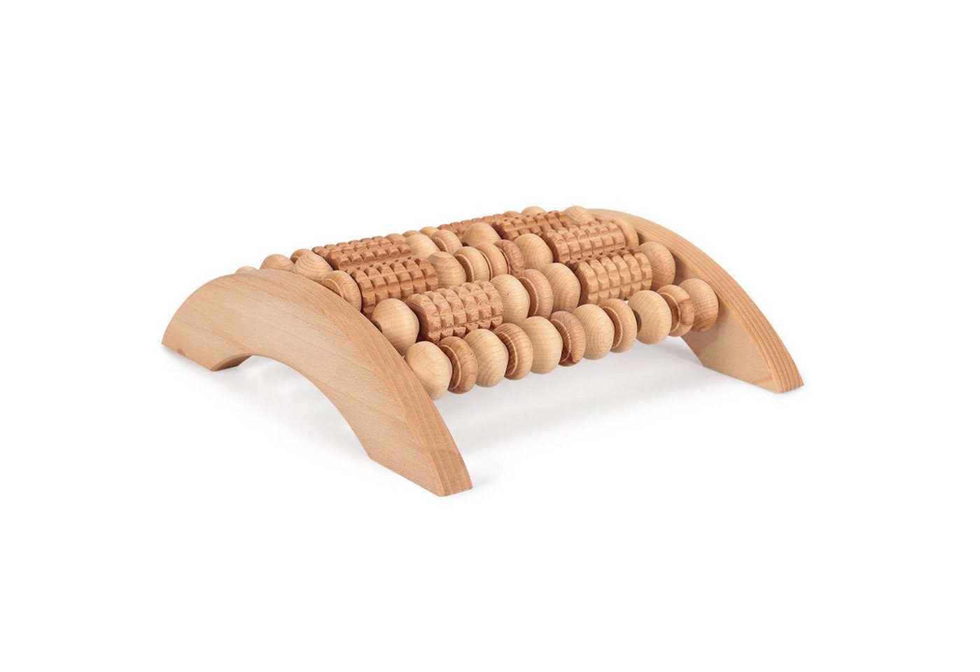 Habys Massageliege Holz-Fußmassagegerät aus Buchenholz, 6 Rollen, Fußreflexzonen von Habys