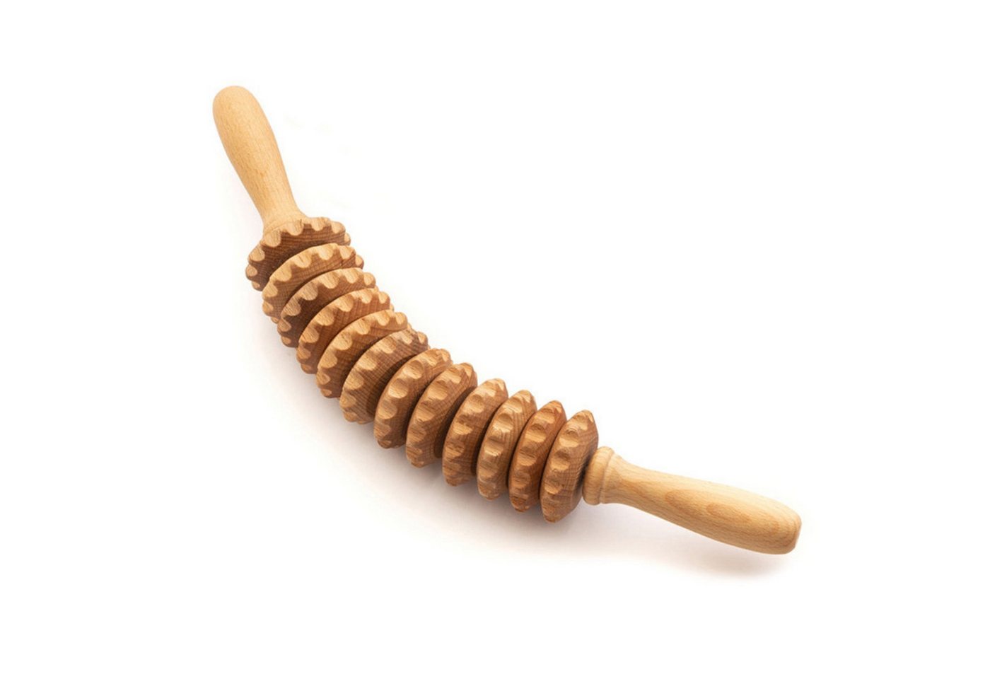 Habys Massageliege Holz-Massageroller gegen Cellulite, 12 Rollen, Buchenholz von Habys