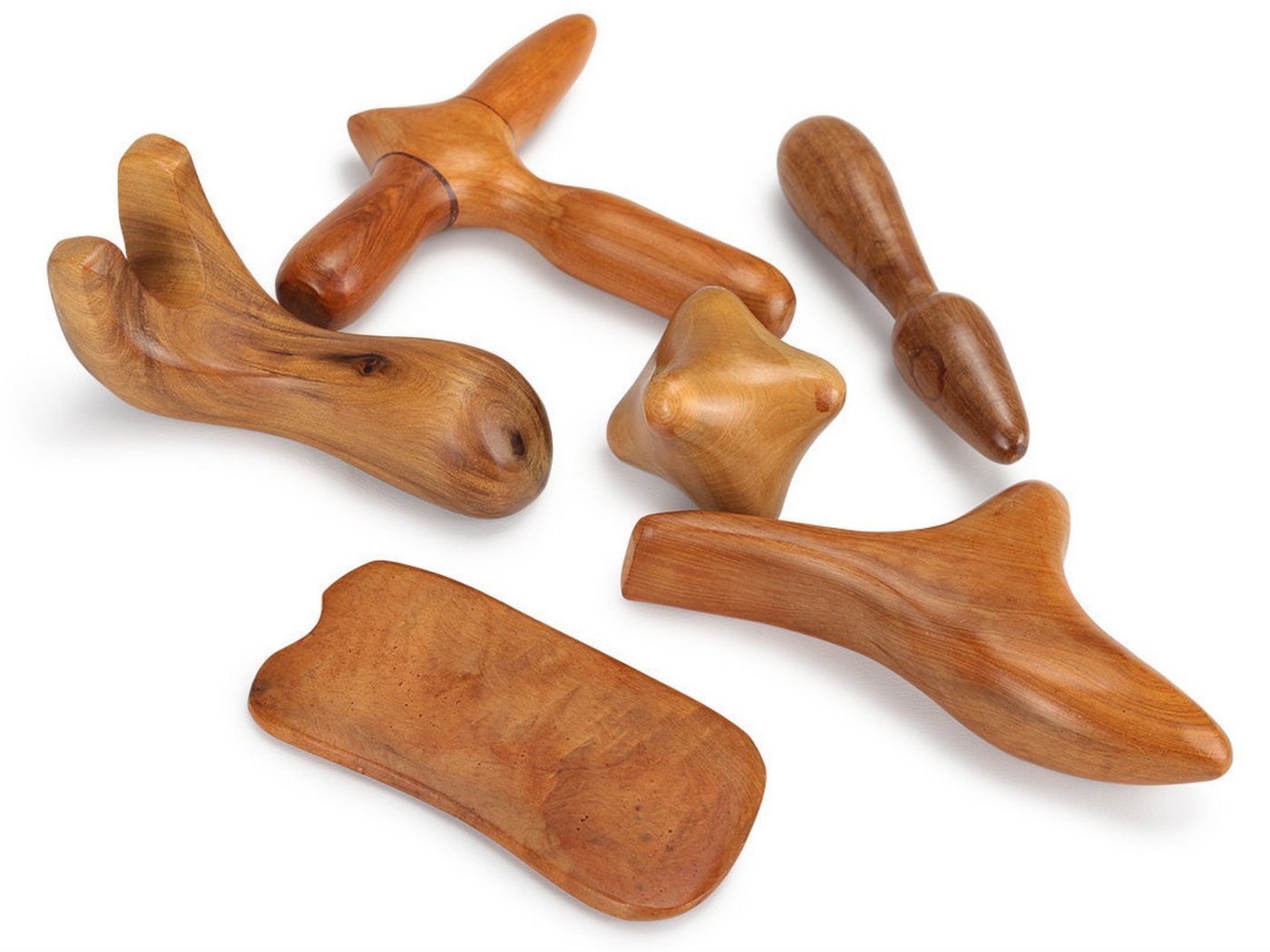 Habys Massageliege Massage-Werkzeug-Set aus Holz, 6-teilig für Tiefenmassage von Habys