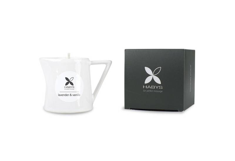 Habys Massageliege Massagekerze Lavender & Vanilla, Massageöl & Sheabutter, 110 ml von Habys