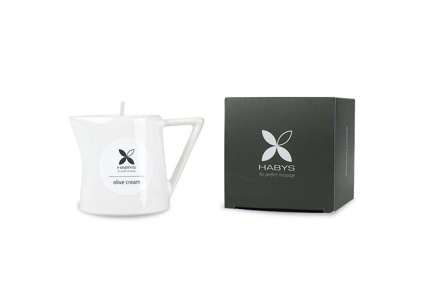 Habys Massageliege Massagekerze Olive Cream, Massageöl & Sheabutter, 110 ml von Habys