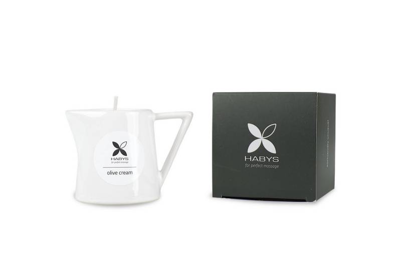 Habys Massageliege Massagekerze Olive Cream, Massageöl & Sheabutter, 110 ml von Habys