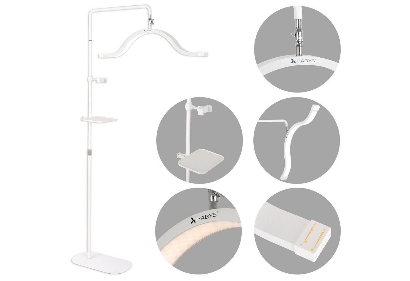 Habys Massageliege VENA LED-Kosmetiklampe 45W für Wimpern Augenbrauenstyling Make-up von Habys