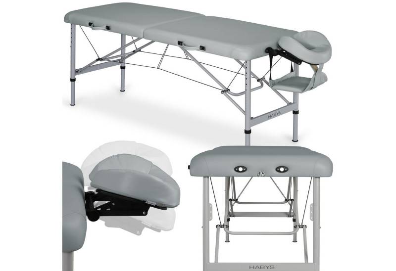 Habys Massageliege Aero Mobile Massagetisch Tragebares Verstellbar Grau 70 cm von Habys