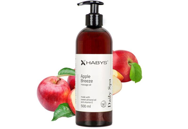 Habys Massageöl Massageöl Daily Spa Apple Breeze Apfelduft, Mandelöl, Vit. E 500 ml von Habys