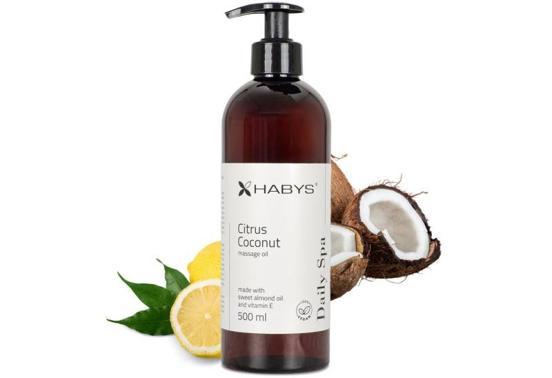 Habys Massageöl Massageöl Daily Spa Citrus Coconut Zitrus-Kokos Mandelöl 500 ml von Habys