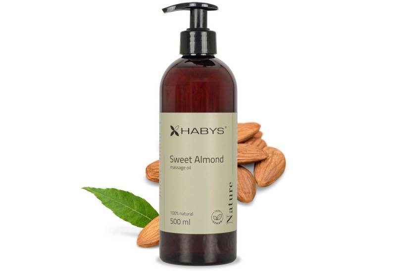 Habys Massageöl Massageöl Nature Sweet Almond 100 % Natural Mandelöl vegan 500 ml von Habys