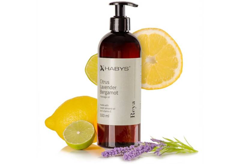 Habys Massageöl REYA Citrus, Lavender, Bergamot Öl 500ml von Habys