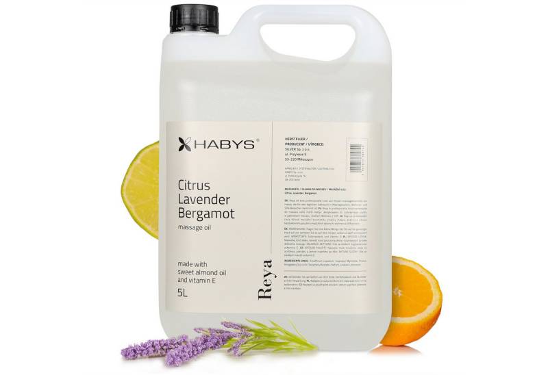 Habys Massageöl REYA Citrus, Lavender, Bergamot Öl 5L von Habys