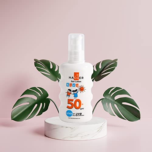 Haccer 50+ SPF Kids Sun Lotion Protection Spray 150 ml - Kombinierte natürliche Öle - Hoher UVA - UVB, Maximaler Schutz vor der Sonne, Feuchtigkeitsspendendes Sonnenschutzspray für Kinder Haccer 50+ SPF Kids Sun Lotion Protection Spray 150 ml - Kombinierte natürliche Öle - Hoher UVA - UVB, Maximaler Schutz vor der Sonne, Feuchtigkeitsspendendes Sonnenschutzspray für Kinder von Haccer