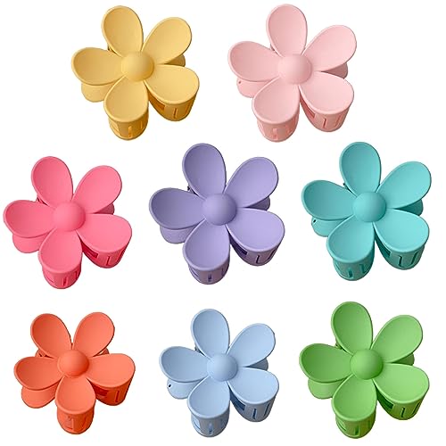 Haarklammern Blumen Haarspangen, 8 Stück Haarspangen Rutschfest Haarkralle, Große Klauen Haarspangen, Damen Haarkrallen Clips, Rutschfest, Matt, Für Hochzeit Party Strand Sommer von Hachera